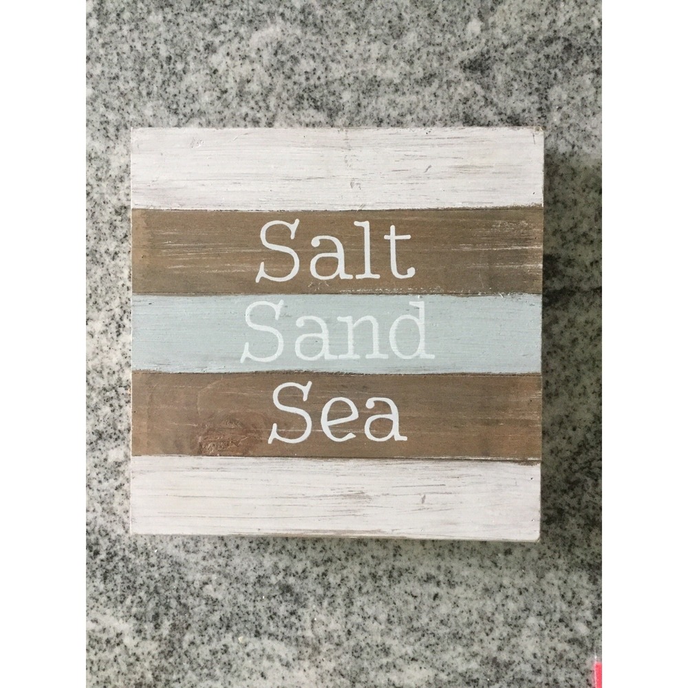 NEW Wood Plank Sign Beach Sea With Shells (A6)